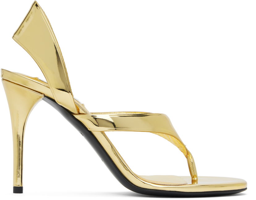 Аксесуари Alaïa ALAÏA Heeled Thong Sandals Металік | AA3S122CK298