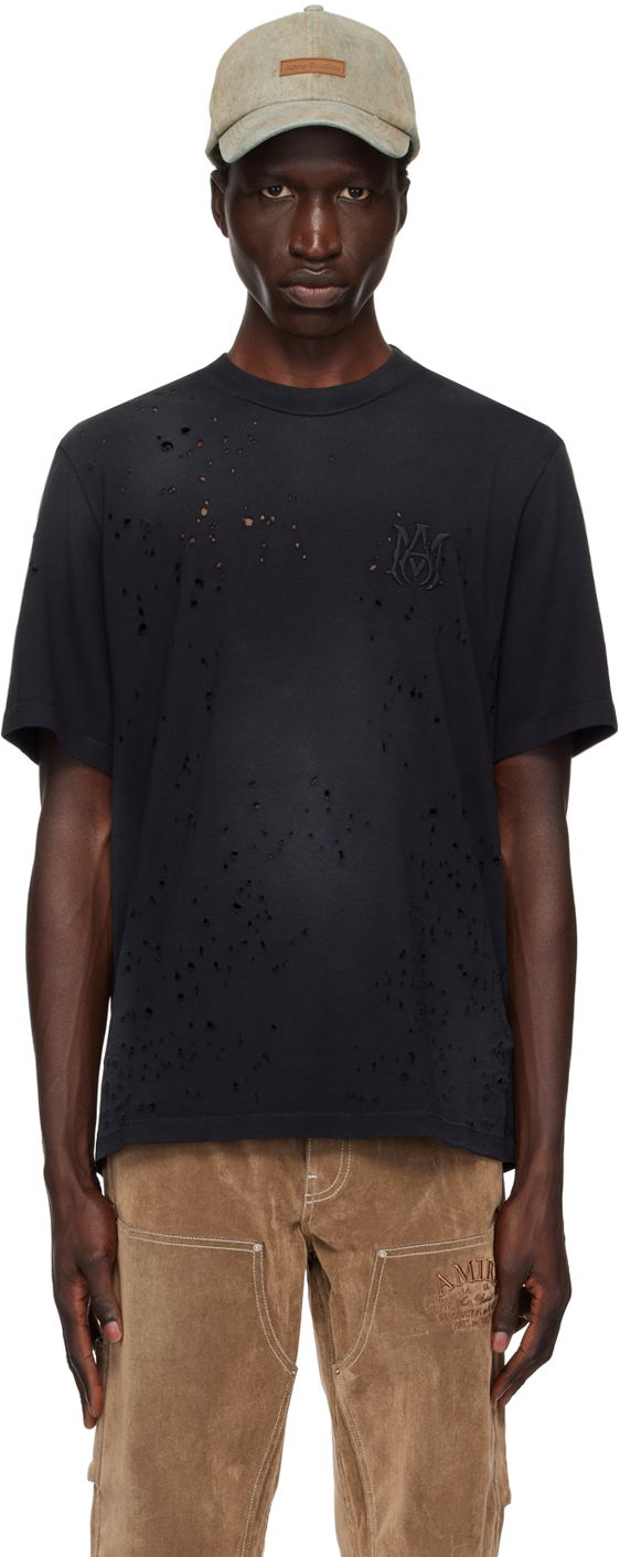 Футболка AMIRI Shotgun Distressed Logo T-Shirt чорний | AMJYTE1059