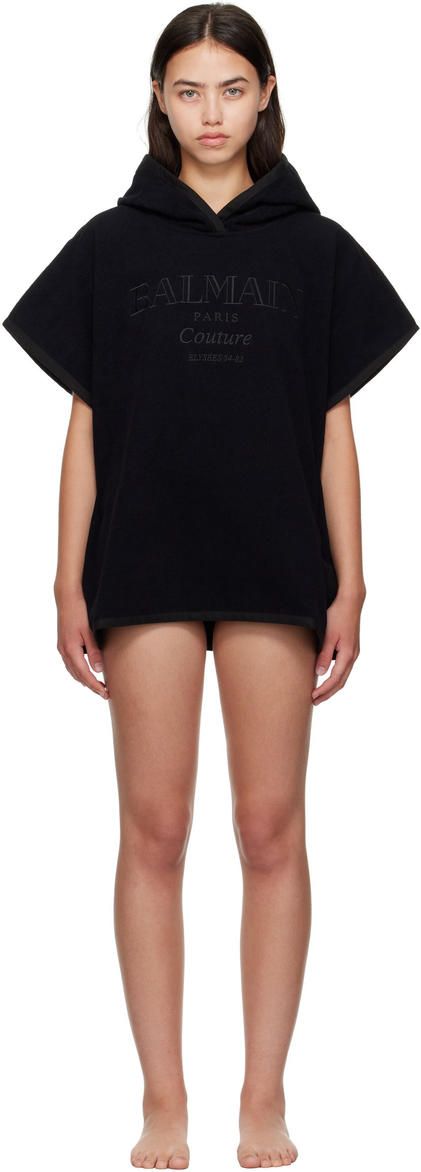Купальники Balmain Balmain Couture Hooded Cover-up чорний | BKP472400