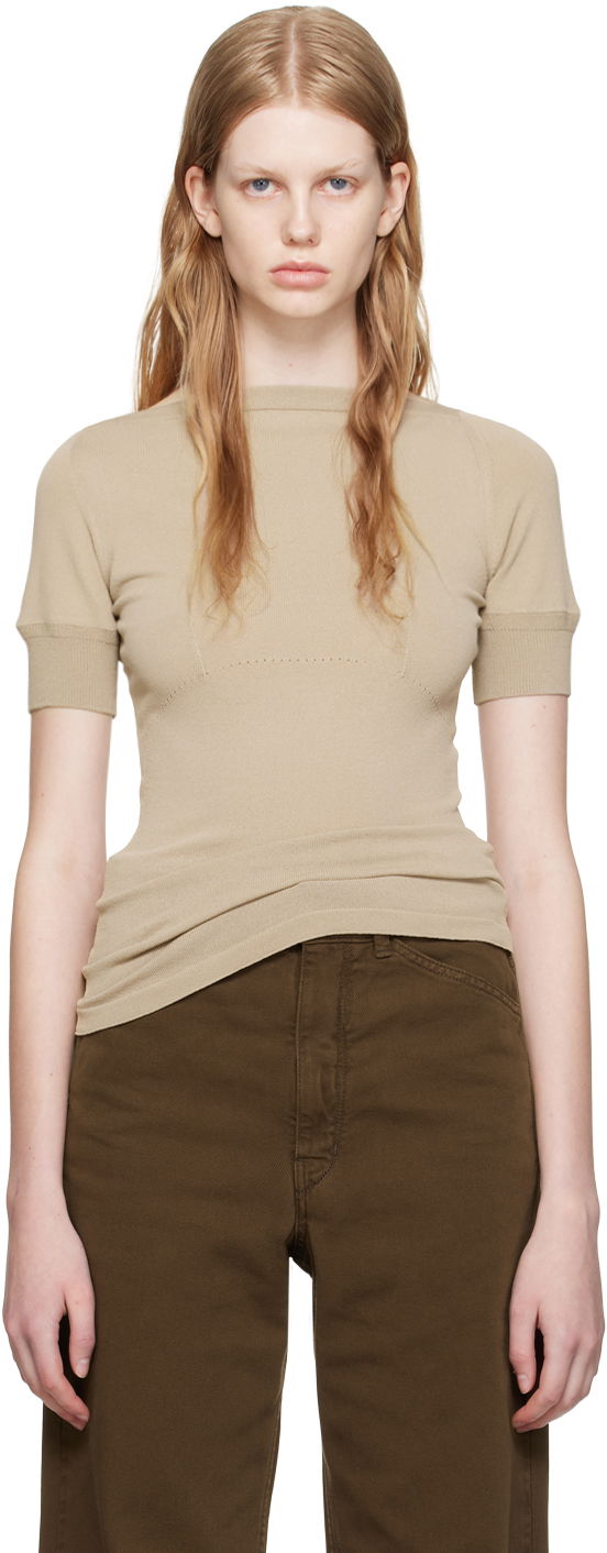 Футболка LEMAIRE Lemaire Darted Fitted T-Shirt бежевий | TO1044 LK1002