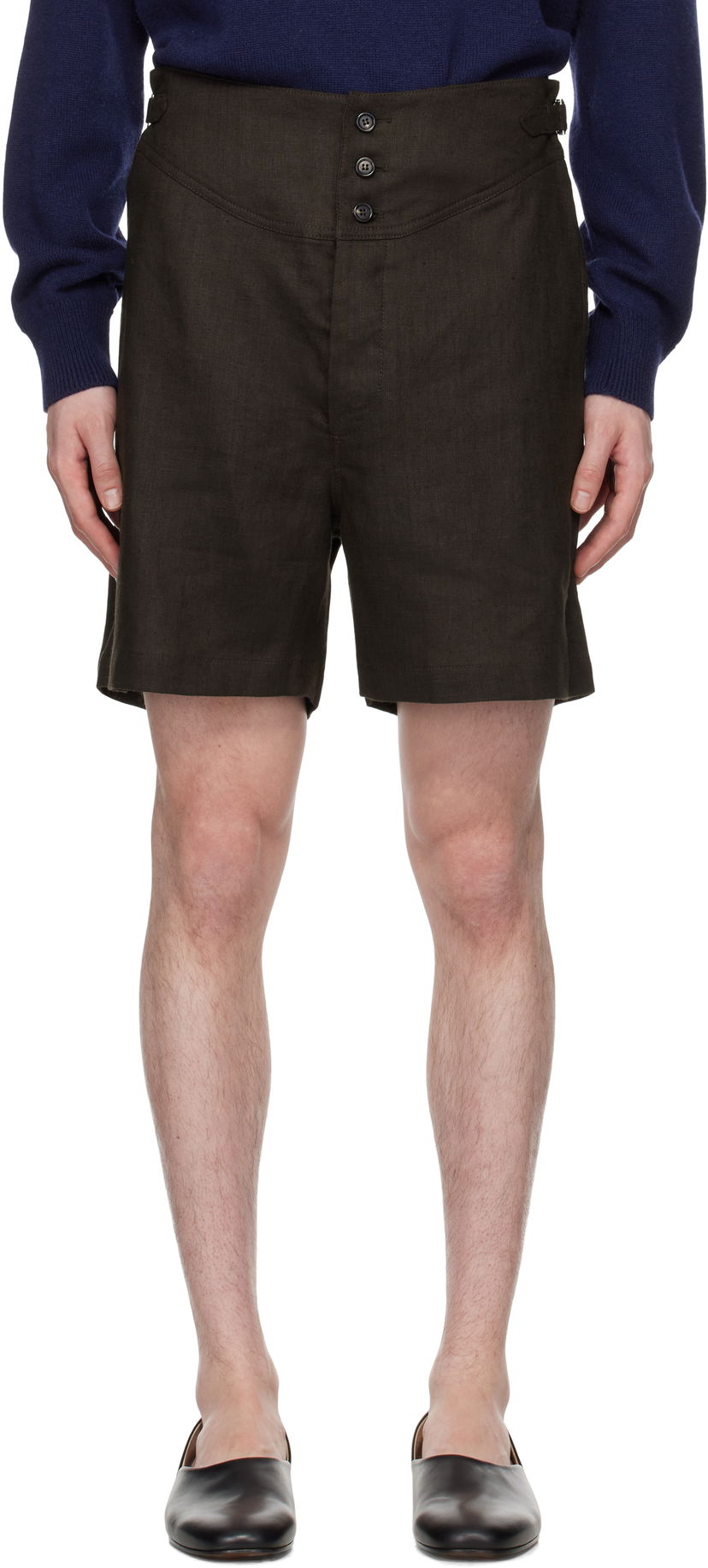 Шорти Bode Bode Linen Cot Shorts Коричневий | MRS25BT056