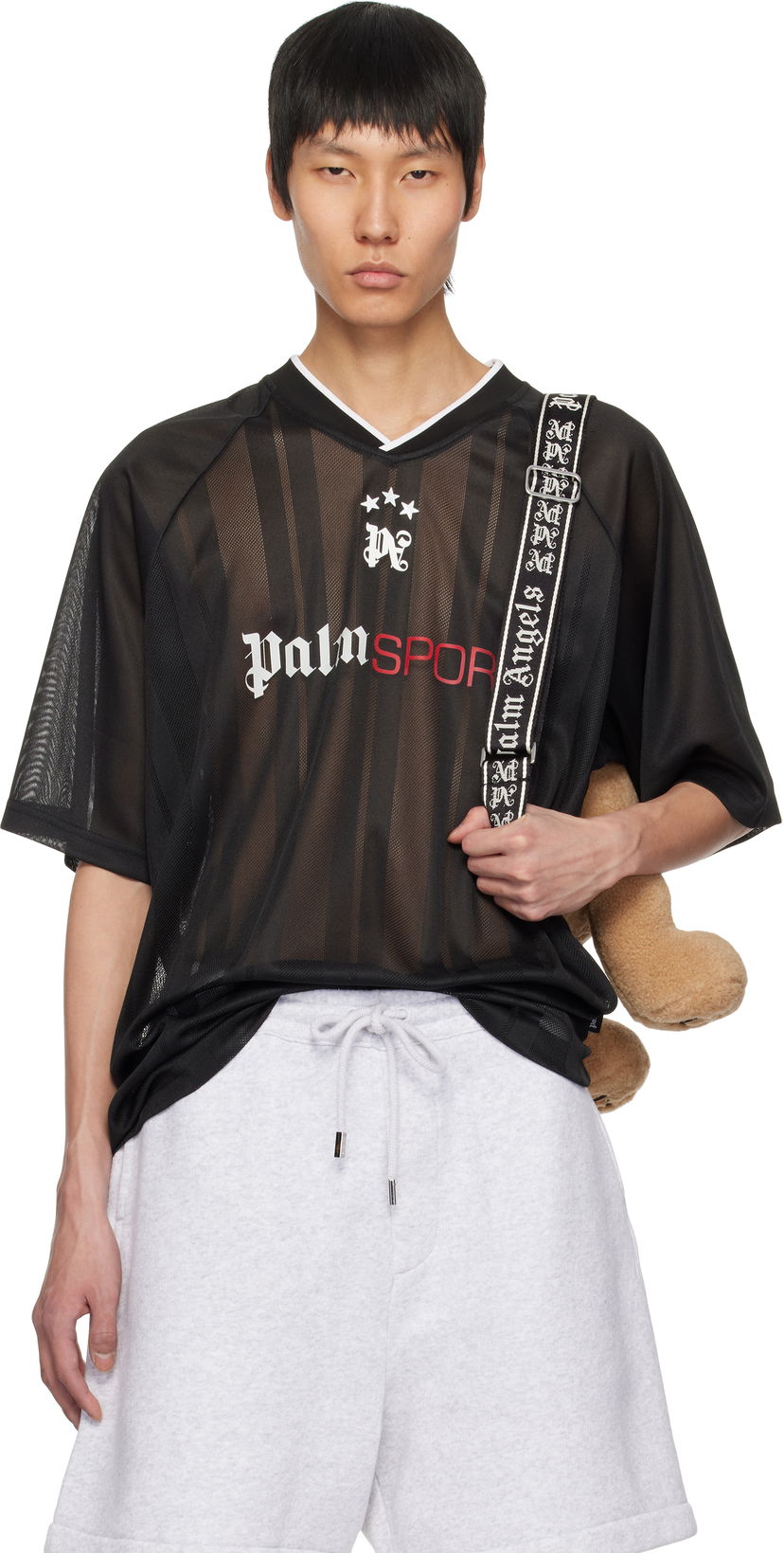 Джерсі Palm Angels Palm Angels 'Palm Sport' Mesh T-Shirt чорний | PMAA104S25FAB0011003