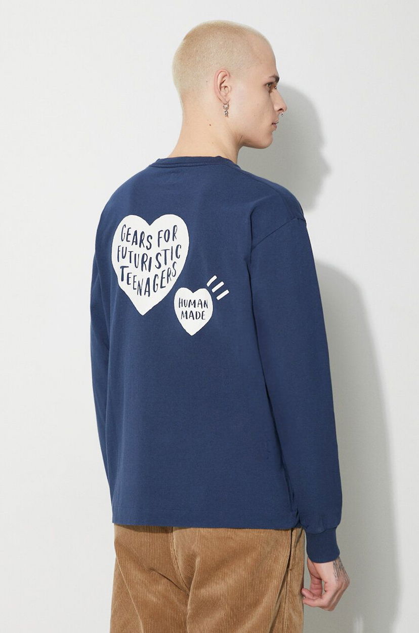 Футболка Human Made Graphic Long Sleeve T-Shirt Синій | HM26CS009