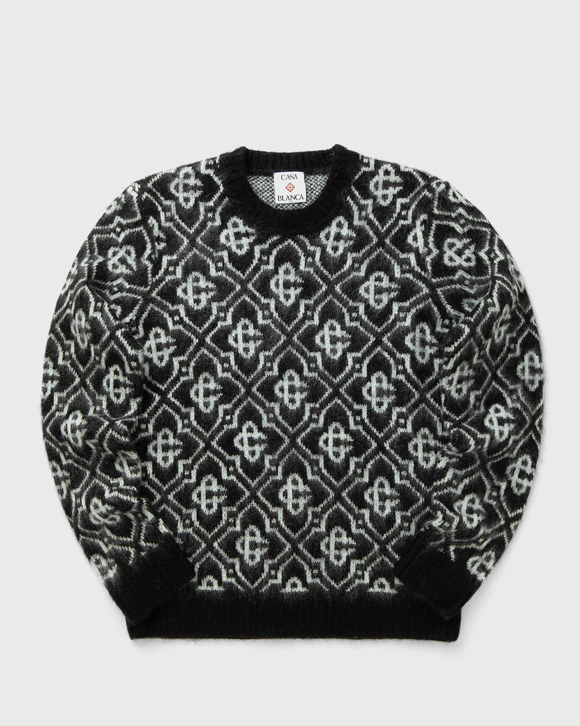 Cветр Casablanca Monogram Crewneck Sweater чорний | MPF25-KW-1004-02