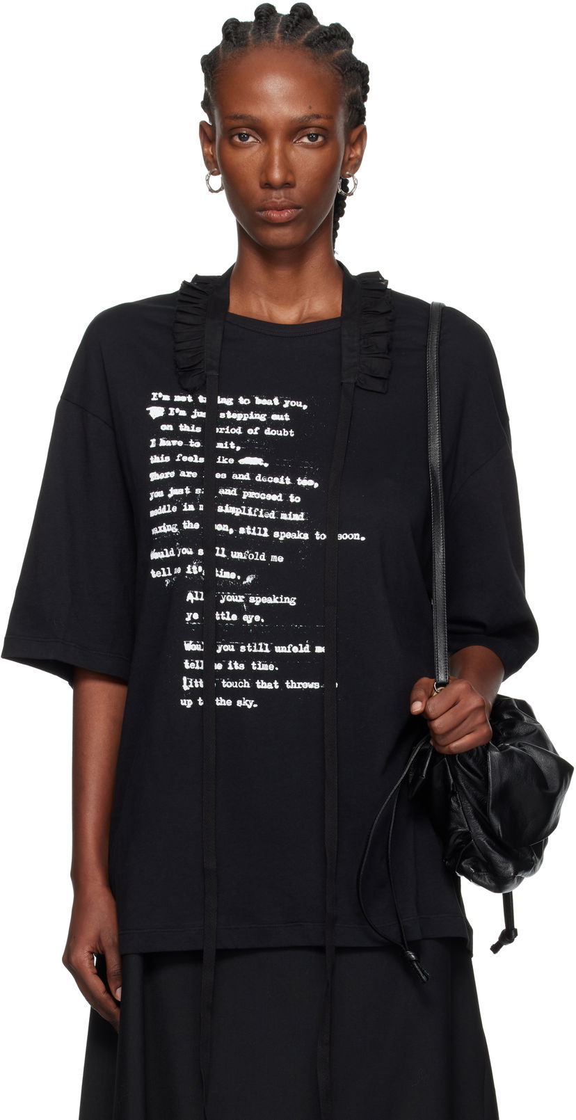 Футболка Ann Demeulemeester Ann Demeulemeester Danvald High Comfort Graphic T-Shirt чорний | 2520-W-JTS06-54-C-FA206-099