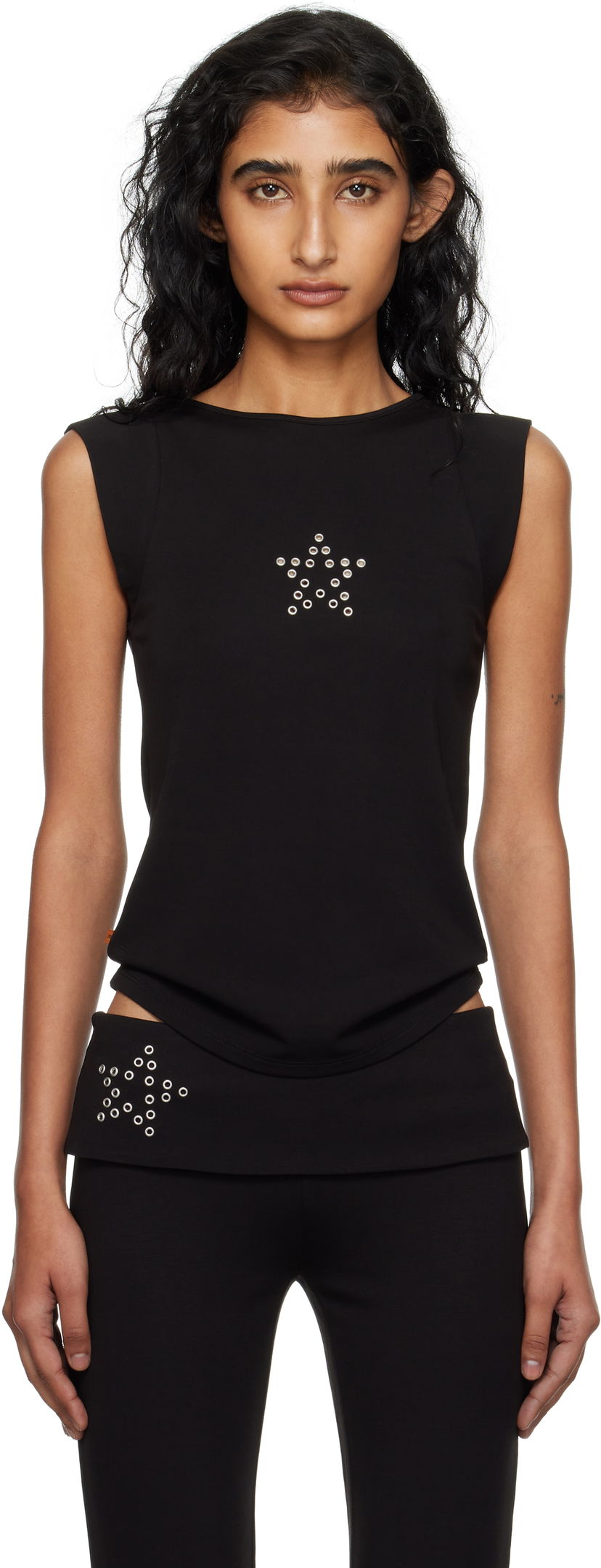 Безрукавка Miaou Miaou Lucia Eyelet Tank Top чорний | 7197HJBSSB