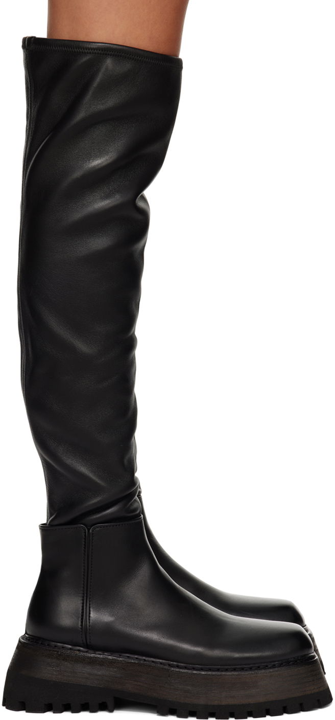 Шкарпетки Marsèll Marsell Quadrarmato Knee-High Platform Boots чорний | MW6525_B56666S661