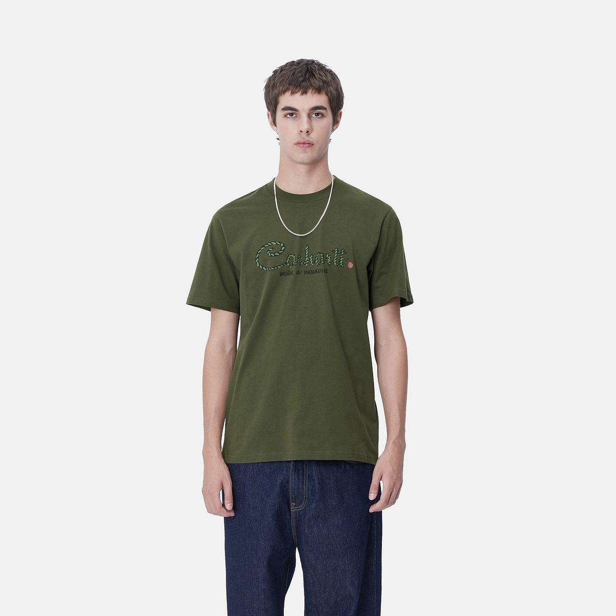 Футболка Carhartt WIP Paradise Script Graphic T-Shirt Зелений | I033948_9, 0