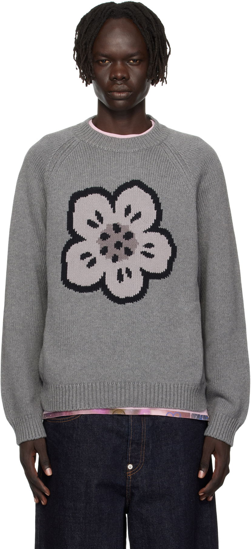 Cветр KENZO Kenzo Paris 'Boke Flower' Sweater Сірий | FF65PU7443LA