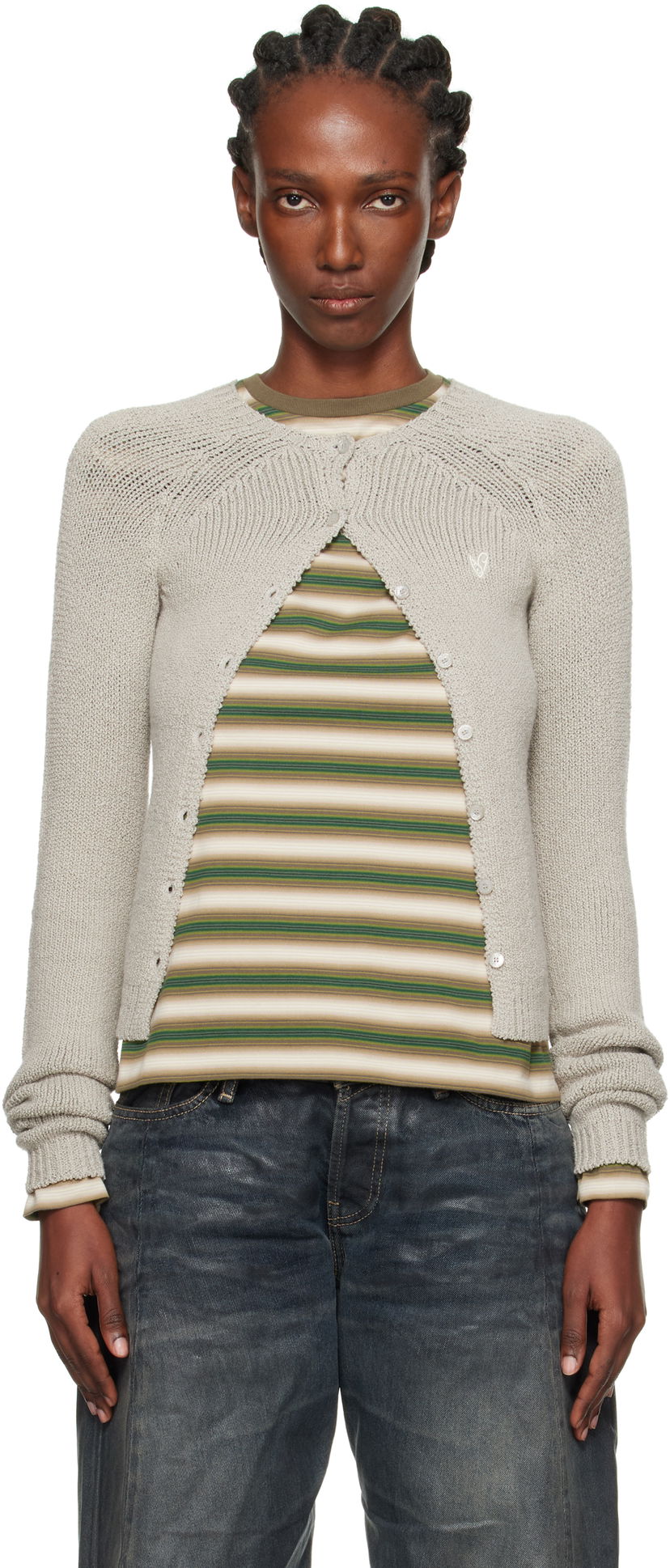 Cветр Acne Studios Acne Studios Button-Up Cardigan Сірий | A60592-