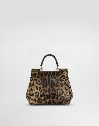 Сумочка Dolce & Gabbana Dolce & Gabbana Leopard Print Patent Leather Top Handle Bag Різнокольоровий | BB6003BM568HA93M, 2