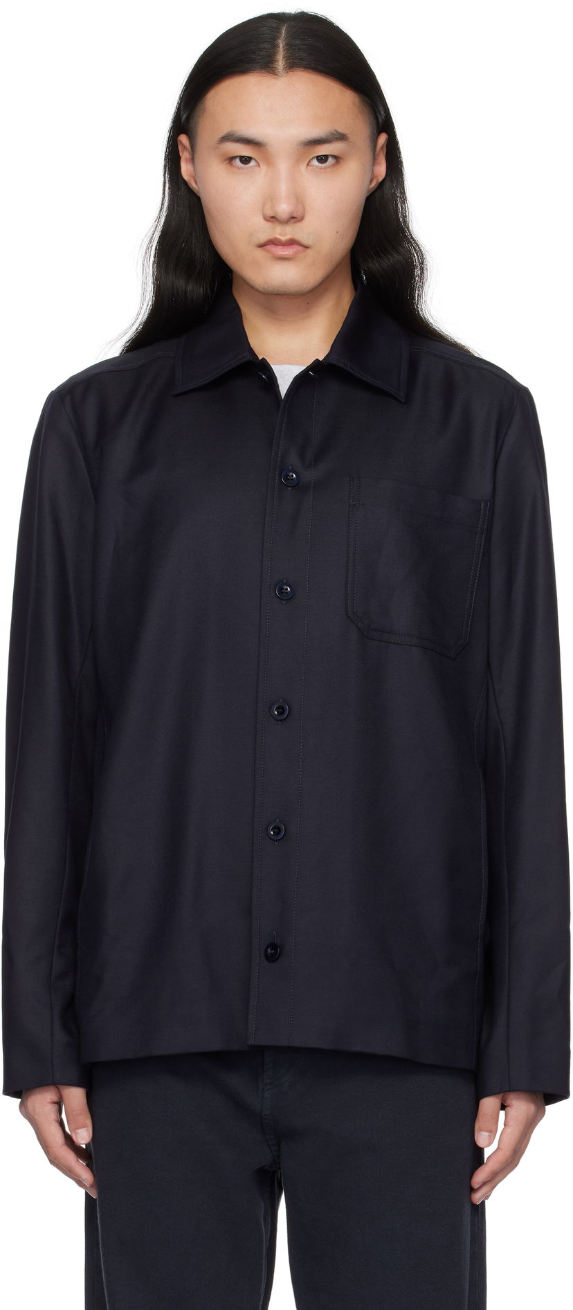 Сорочка A.P.C. Button-Up Regular-Fit Overshirt Синій | LYAAV-H02991