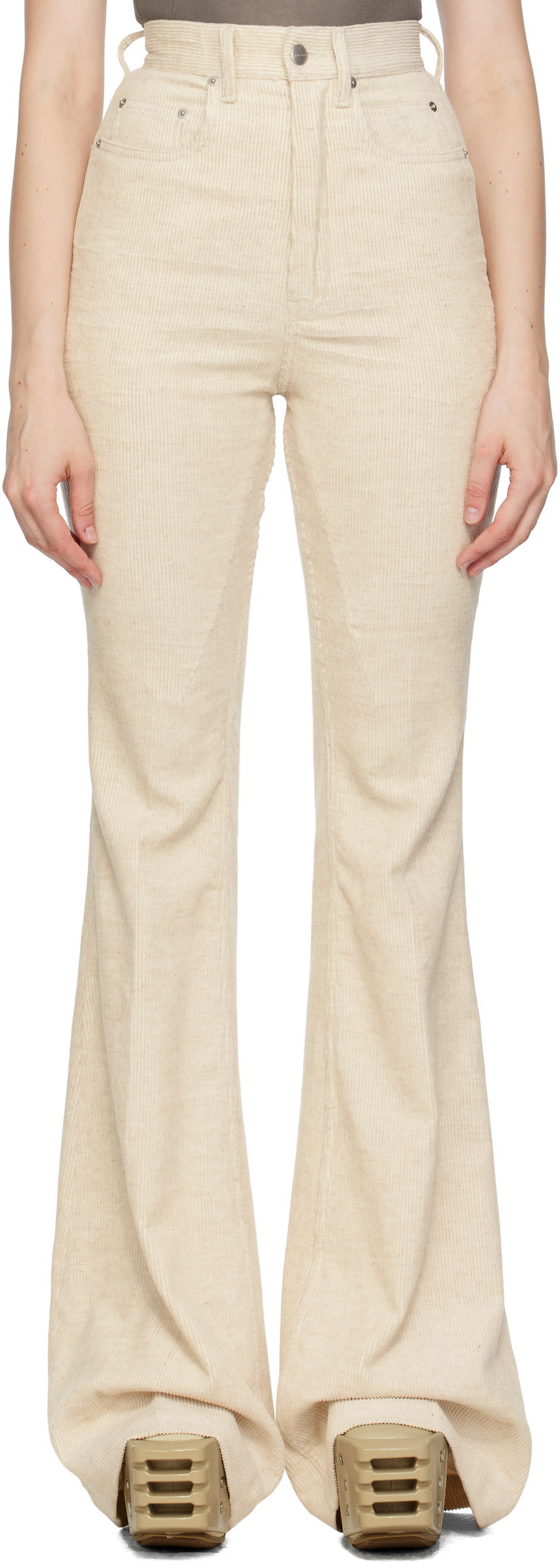 Штани Rick Owens Rick Owens Bolan Bootcut Corduroy Trousers бежевий | RP02E4329 MLC