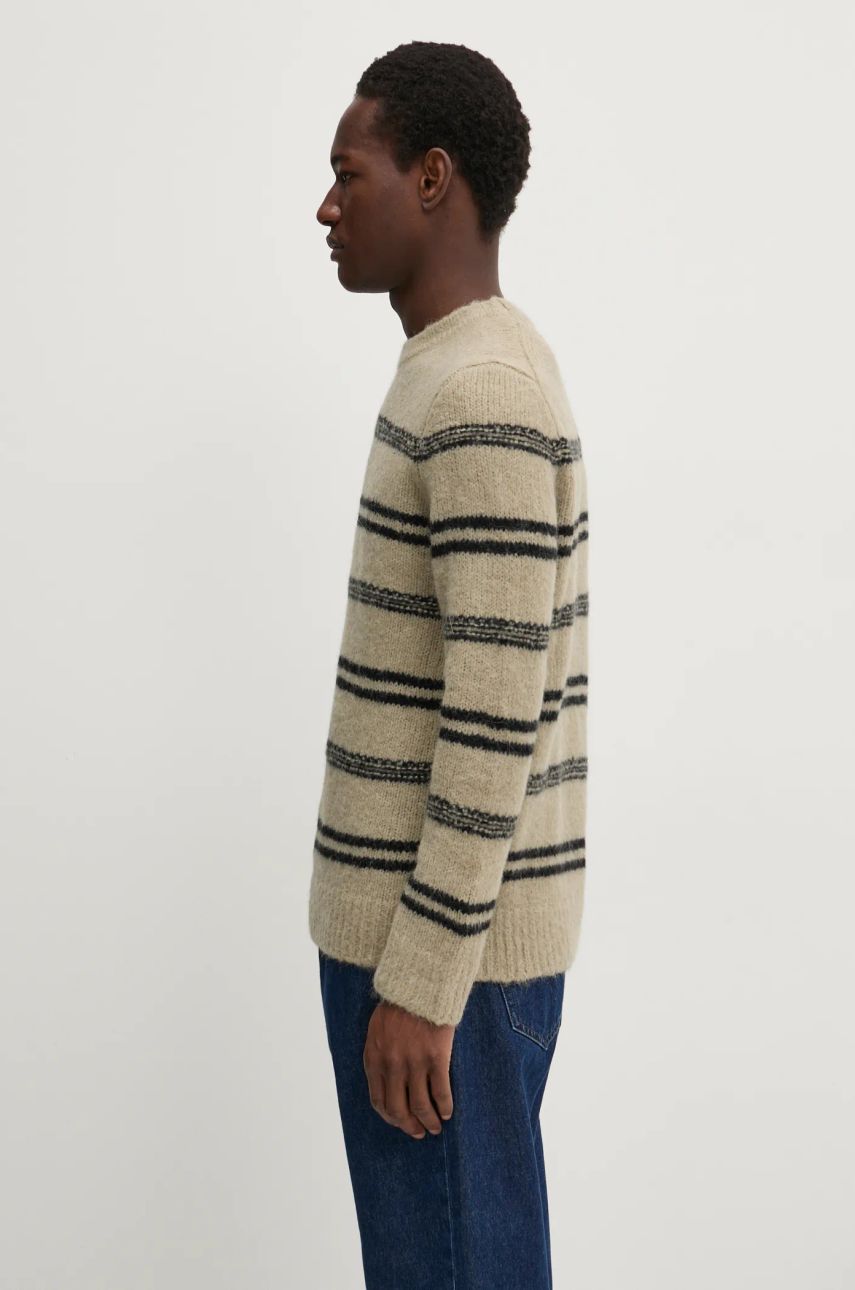 Cветр Samsoe Samsoe Samsoe Samsoe SAARIN Striped Wool Sweater бежевий | M24300098, 1