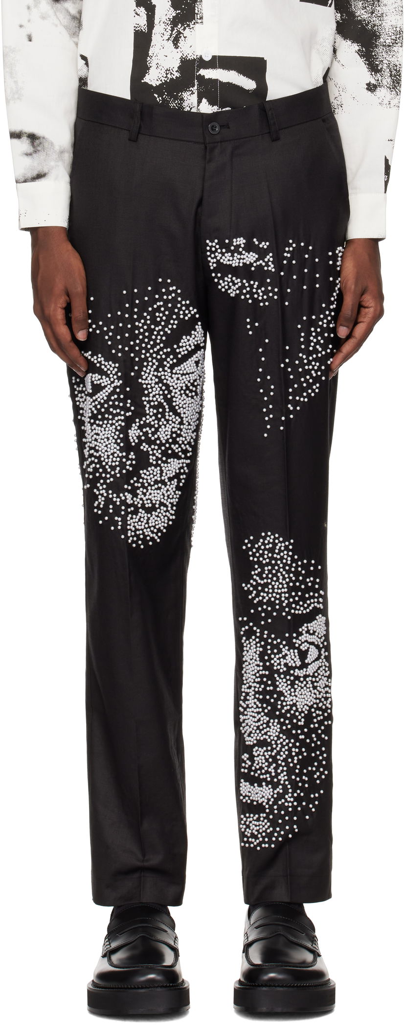 Штани KidSuper Beaded Faces Suit Trousers чорний | AW24-SUB-04