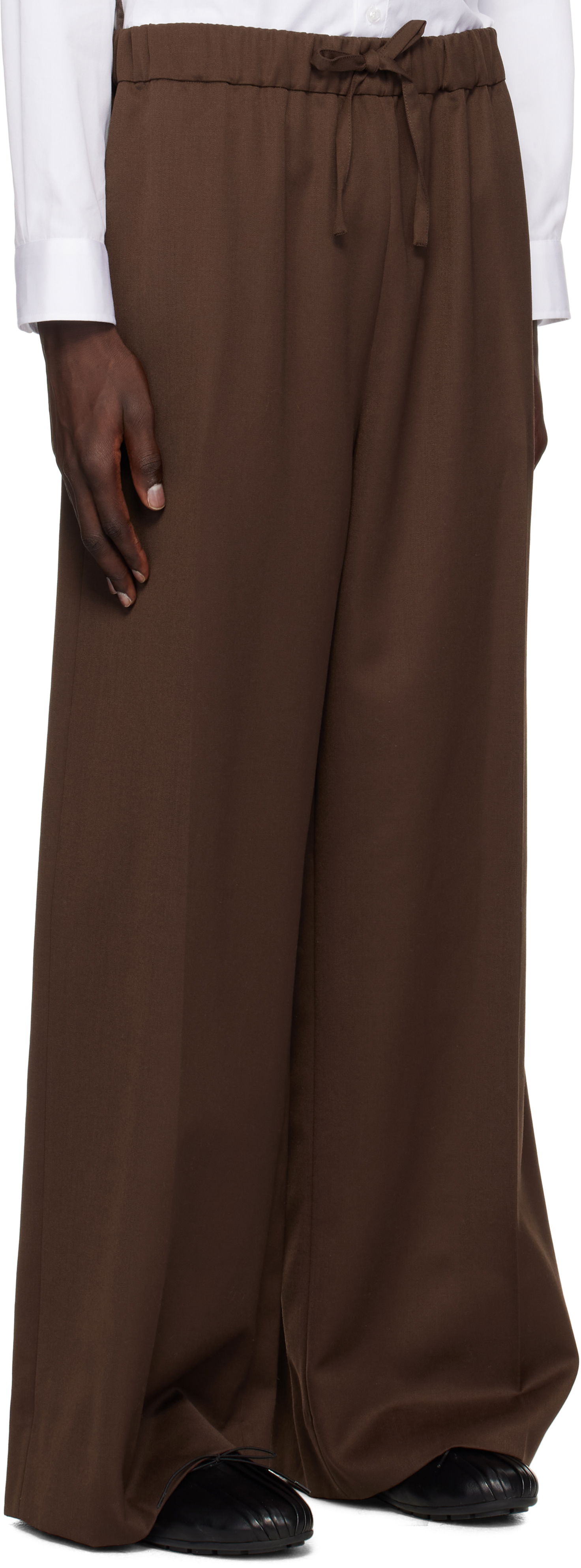Штани Simone Rocha Simone Rocha Wide Leg Drawstring Trousers Коричневий | 4143D 1217, 1