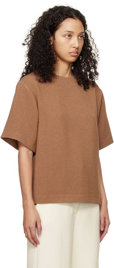 Футболка Anine Bing Maddie Relaxed-Fit Wool-Blend T-Shirt Коричневий | A-07-9806-200, 1