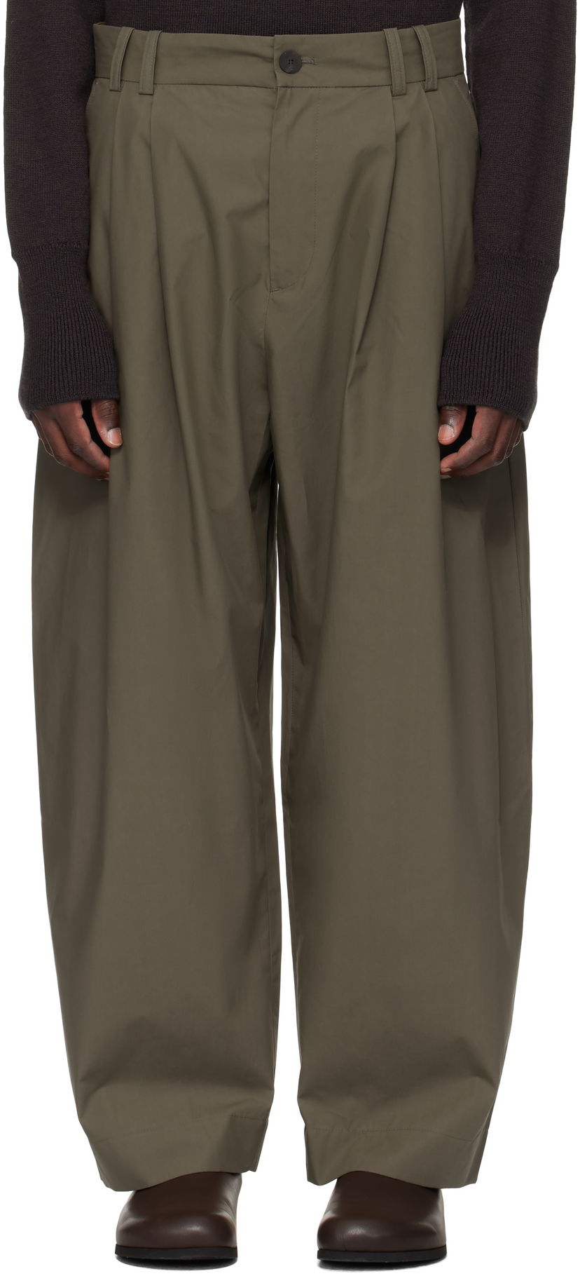 Штани Studio Nicholson Studio Nicholson Yale Pleated Trousers Зелений | YALE SNM - 788