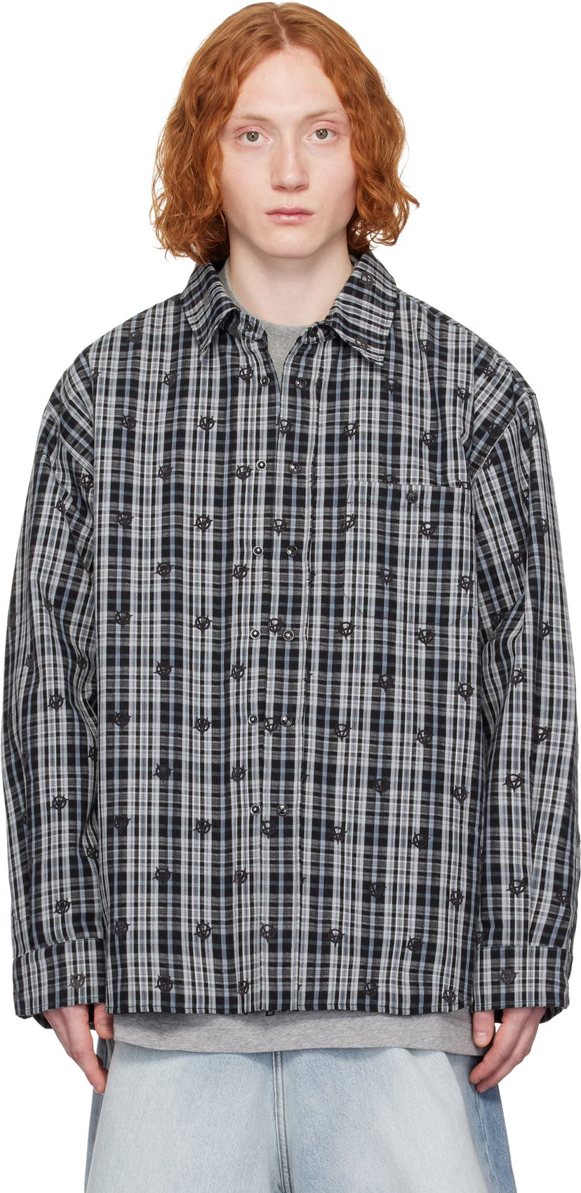 Сорочка VETEMENTS Vetements Padded Flannel Overshirt Синій | UA66SH460N