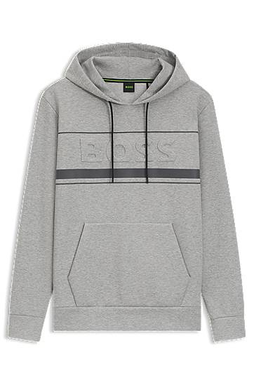 Світшоти BOSS BOSS Cotton-Blend Hoodie with Stripe Details Сірий | 50545244