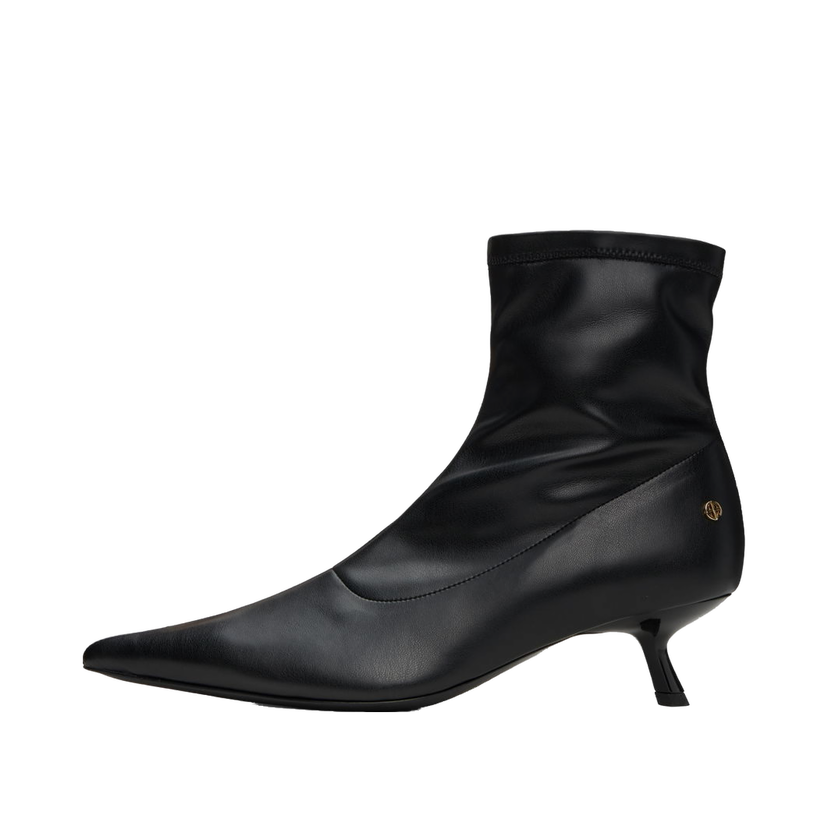 Кросівки та взуття Anine Bing Leather Kitten Heel Ankle Boots чорний | A-14-1089-000