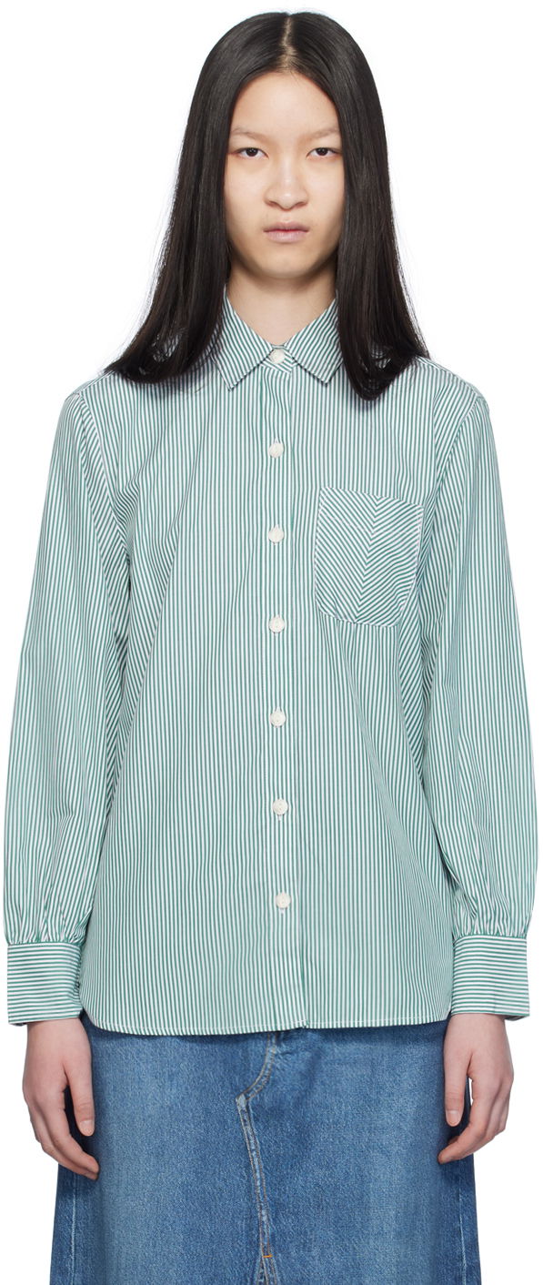 Сорочка rag & bone Rag & Bone Maxine Striped Shirt Зелений | WAW23SA041ZE41