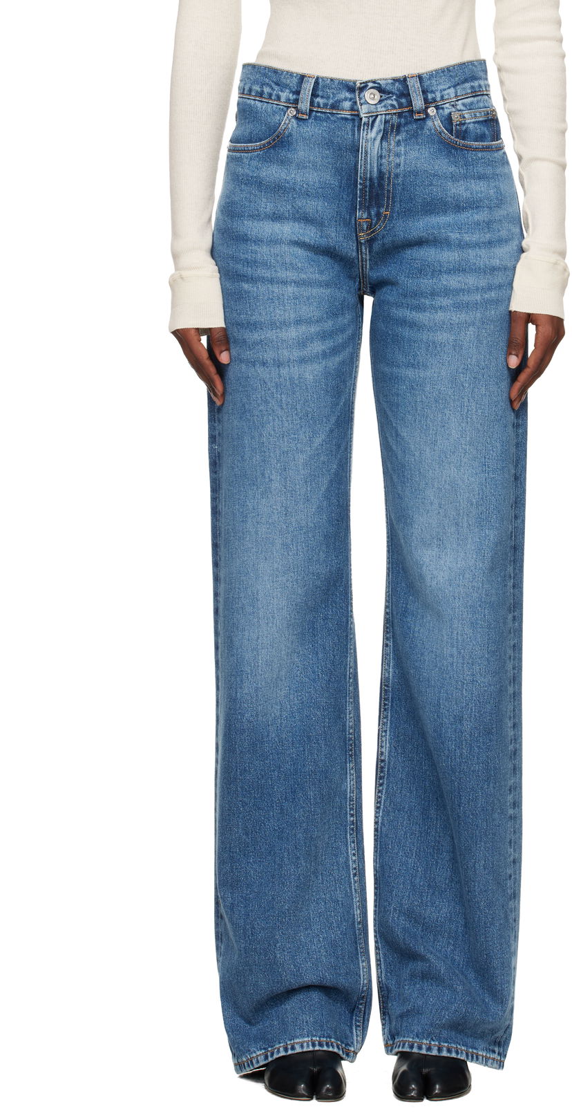 Джинси OUR LEGACY Wata Cut Wide-Leg Jeans Синій | W4255FR