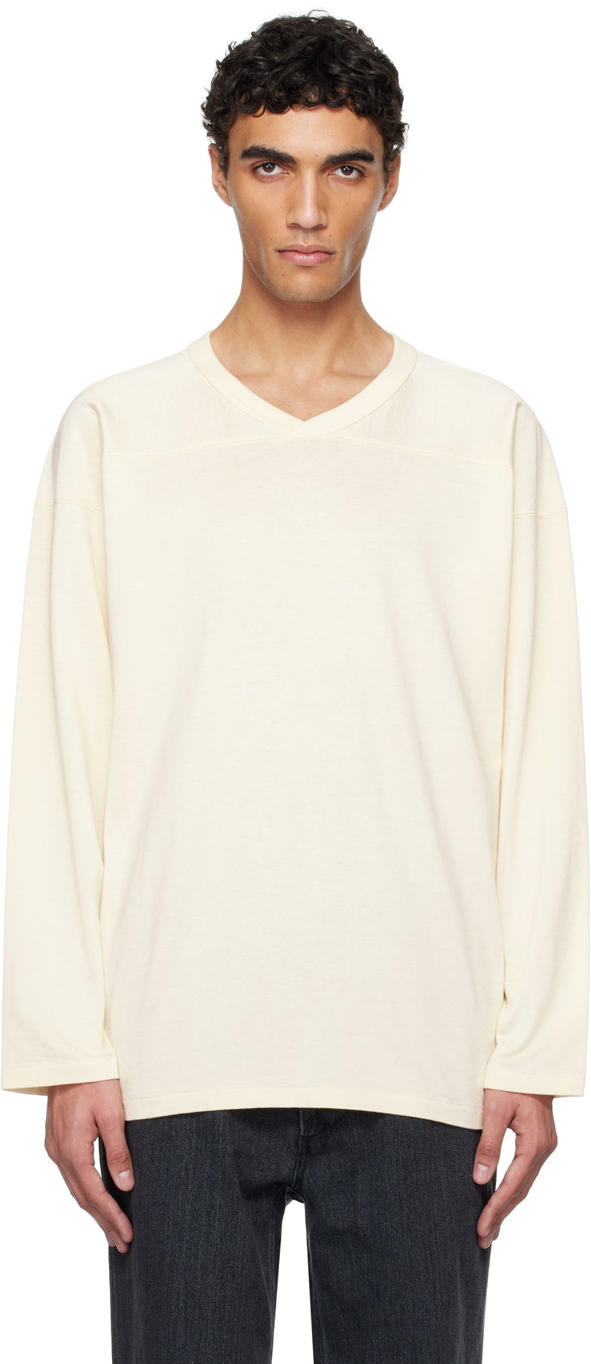 Cветр NANAMICA nanamica Rayon Cotton Long Sleeve T-Shirt бежевий | S25SH015U