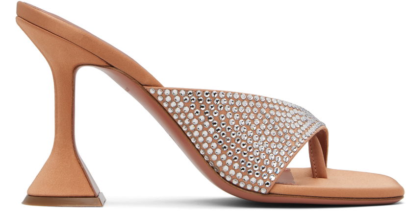 Догляд за взуттям Amina Muaddi Amina Muaddi Shiona 95 Crystal-Embellished Heeled Thong Sandals Рожевий | SHIONA CRYSTAL SLIPPER