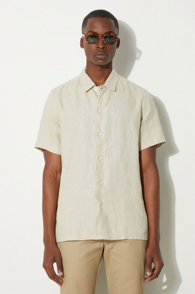 Сорочка Samsoe Samsoe Samsoe Samsoe Saavan Regular Fit Linen Shirt бежевий | M24100052
