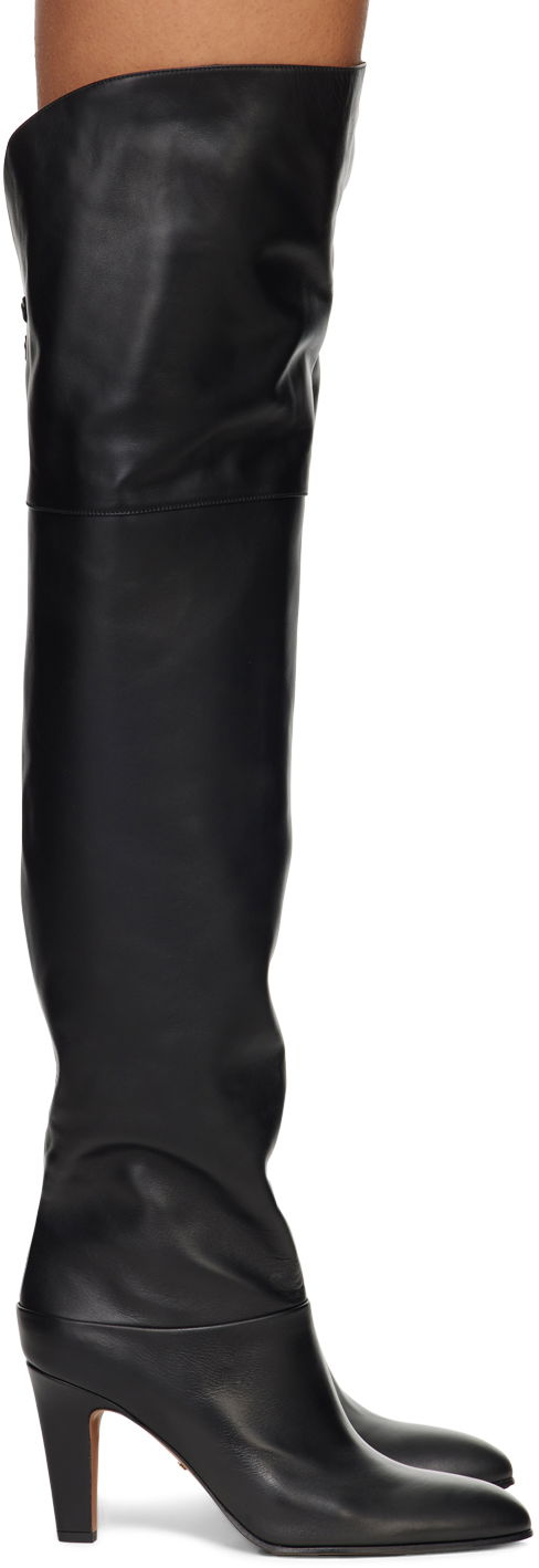 Шкарпетки CHLOÉ Chloé Eve Thigh-High Leather Boots чорний | CHC24A03PMF