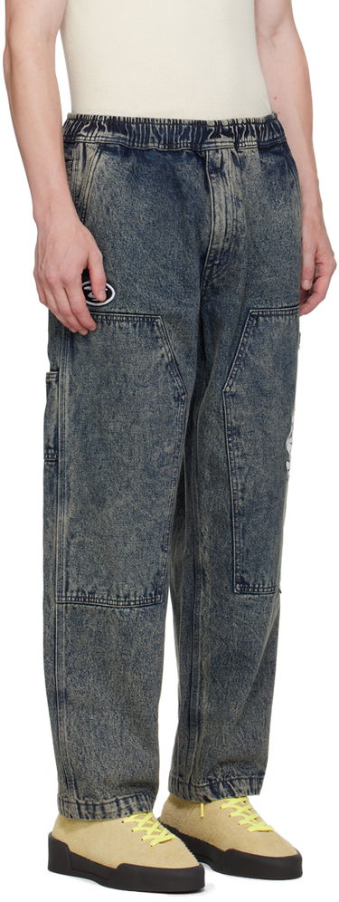 Штани карго AAPE by A Bathing Ape AAPE by A Bathing Ape Embroidered-Logo Carpenter Jeans Синій | AAPPTMA682XXMBKC, 1