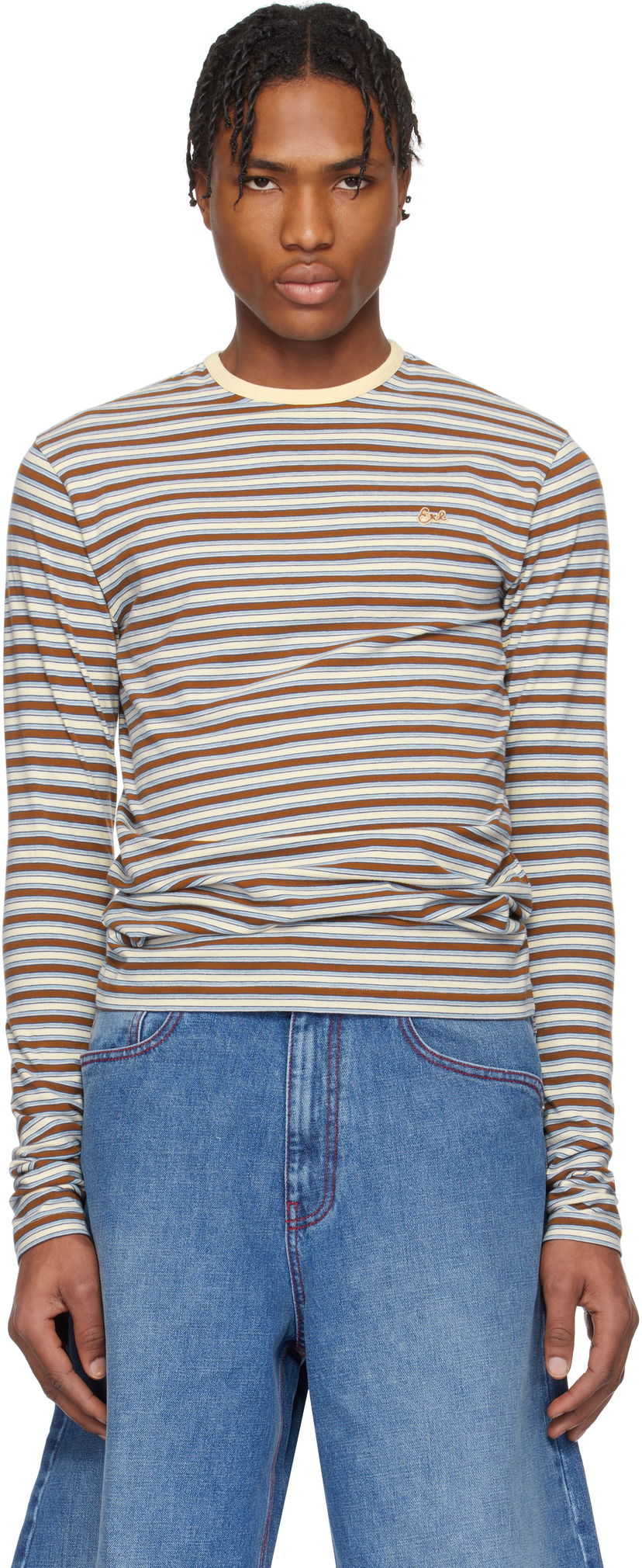 Футболка ERL ERL Striped Long Sleeve T-Shirt Різнокольоровий | ERL10T010