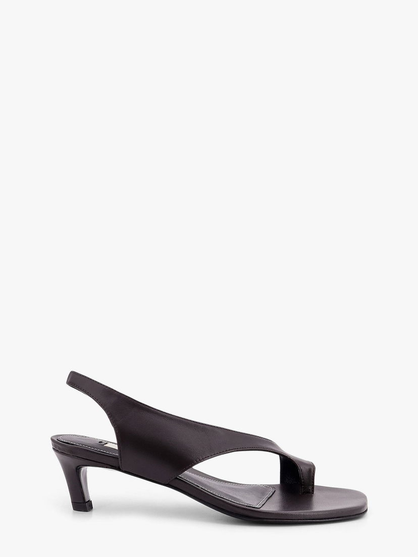 Кросівки та взуття TOTEME Leather Slingback Toe-Ring Sandals by Toteme Коричневий | 252WAS0201LE0131273