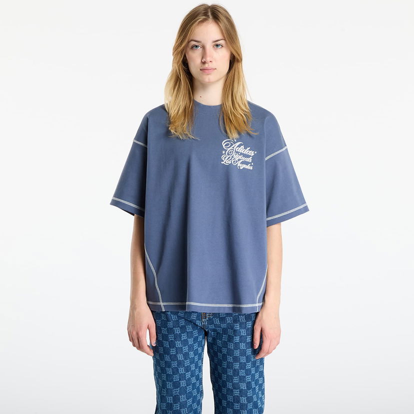 Футболка adidas Originals LA Originals Wilshire Short Sleeve T-Shirt with Contrast Stitching Синій | JX6178