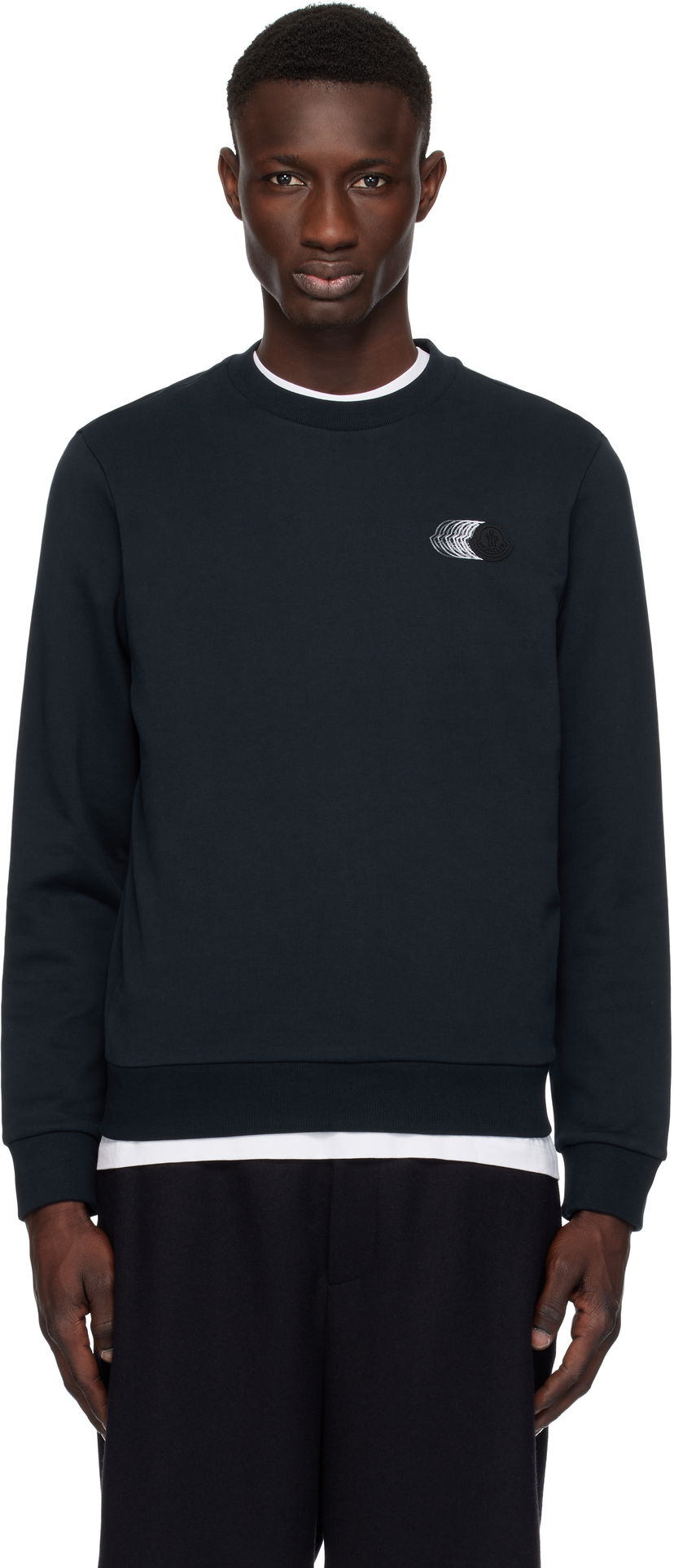 Cветр Moncler Moncler Faded Logo Cotton Sweatshirt темно-синій | K10918G00039809KR
