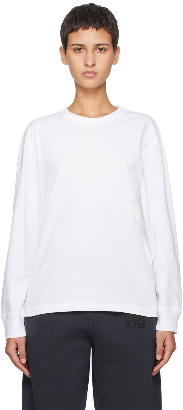 Футболка Alexander Wang Puff Long Sleeve T-Shirt білий | 4CC3221356