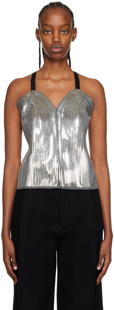 Бюстгальтер We11done We11done Sequin Camisole Top Сірий | WD-KT3-22-656-W-SV, 0