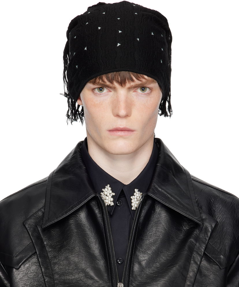 Шапка KIKO KOSTADINOV Kiko Kostadinov Tarr Knit Beanie with Fringe чорний | KKAW25KN11-116
