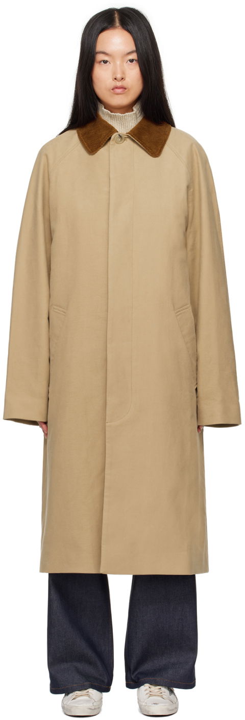 Пальто A.P.C. Gaspad Corduroy Collar Long Coat бежевий | COHAK-M01548