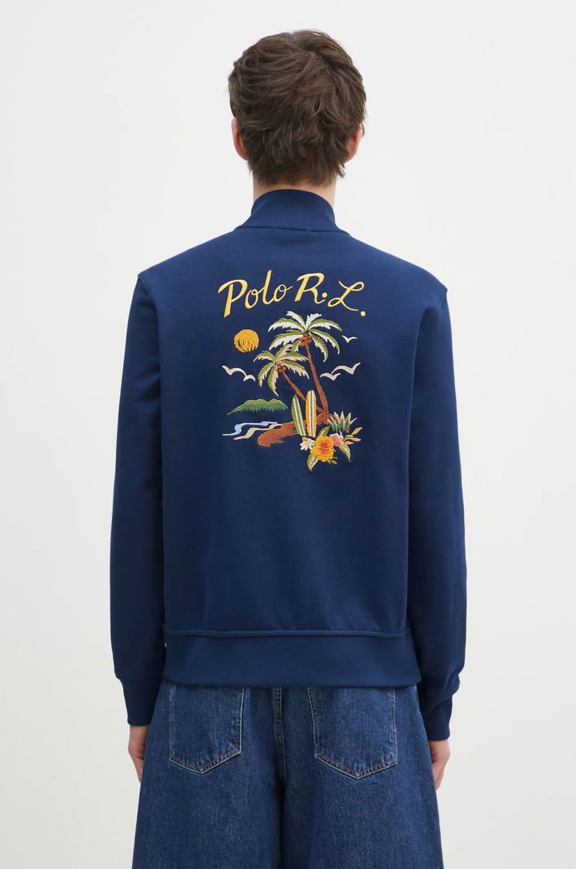 Світшоти Polo by Ralph Lauren Blue Sweatshirt With Palm Tree Embroidery темно-синій | 710970280
