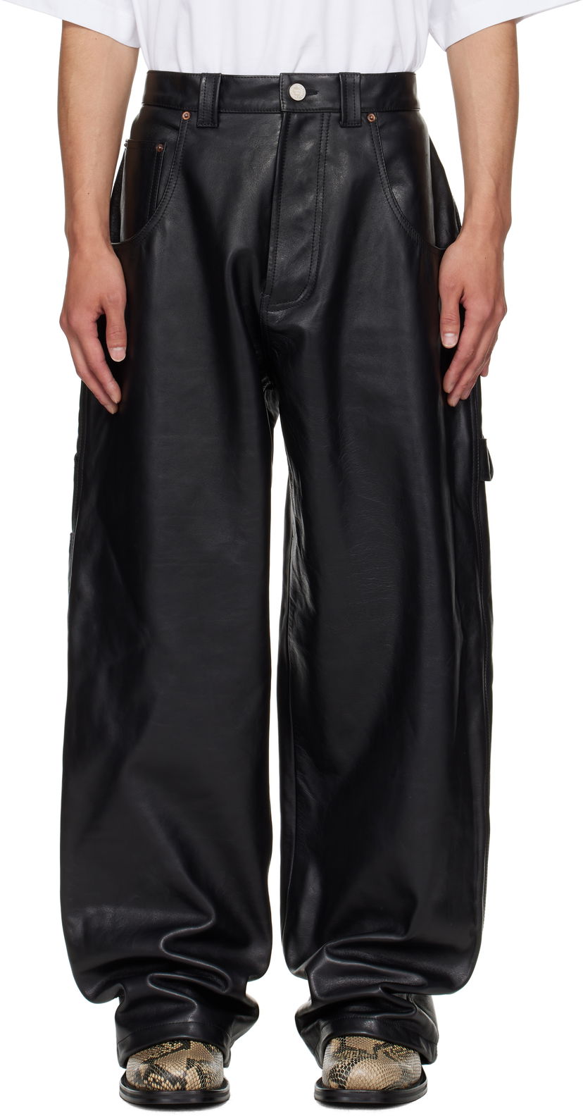Штани VETEMENTS VETEMENTS Hip Hop Leather Pants чорний | UH76LP250B