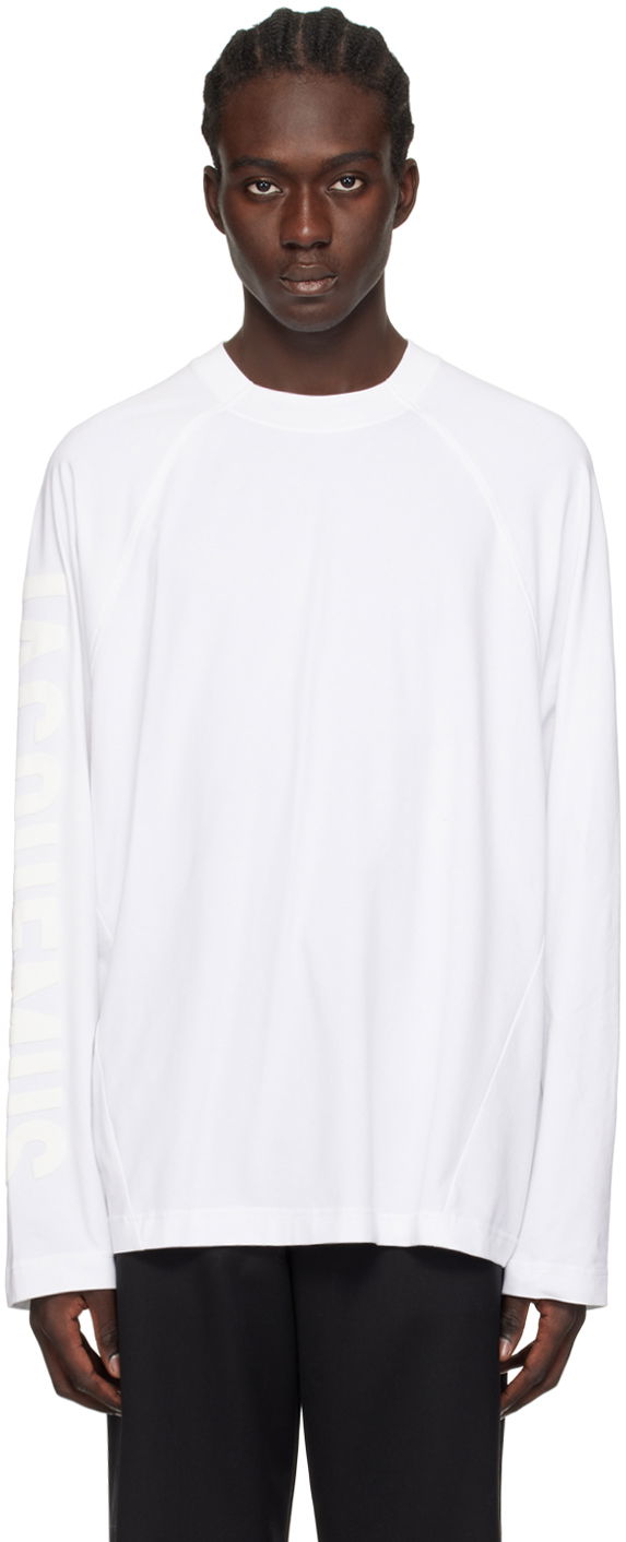 Футболка Jacquemus Les Classiques 'Le T-Shirt Typo' Long Sleeve T-Shirt білий | 24E245JS213-2031