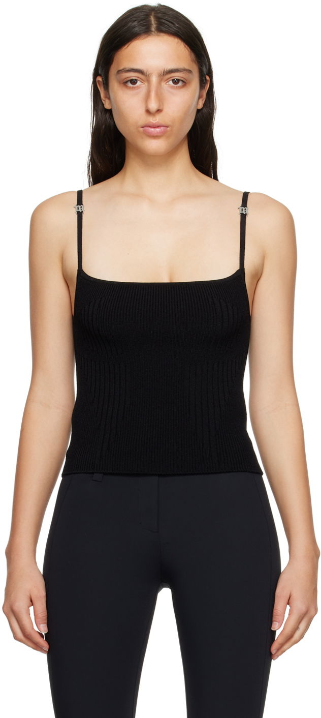 Безрукавка MISBHV Square Neck Ribbed Camisole with Metallic Strap Details чорний | 231W151, 0