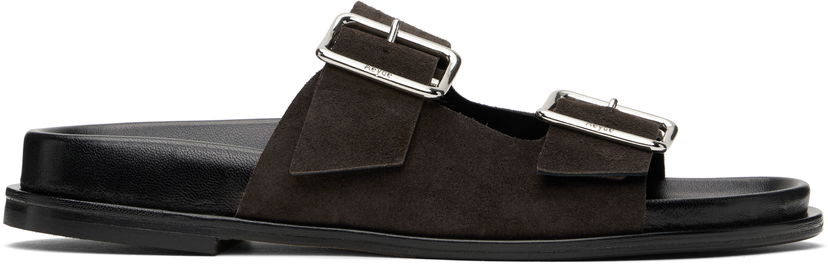 Догляд за взуттям Aeyde Aeyde Meena Suede Double Buckle Slides чорний | A11-FS-FOXR08FL174-SS25-953-022