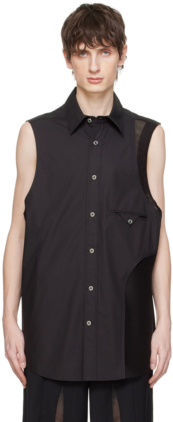 Сорочка Feng Chen Wang Feng Chen Wang Sleeveless Shirt чорний | FUS17SR08