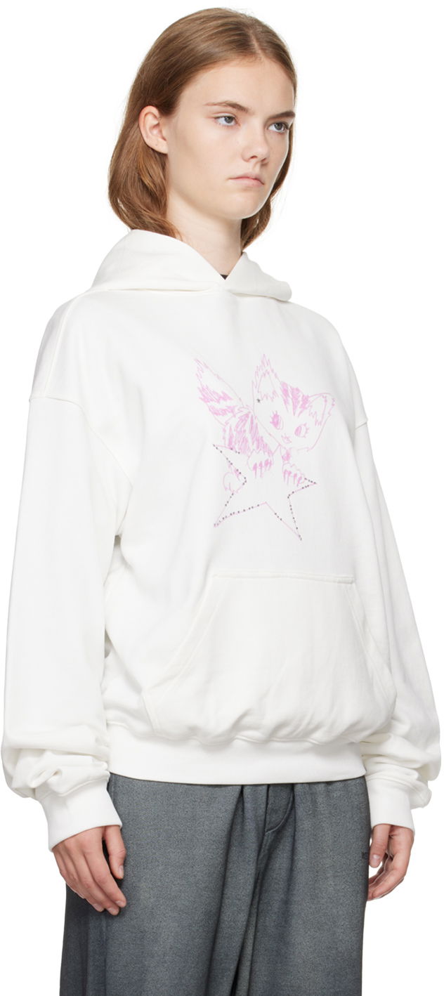 Світшоти We11done Fitted Hoodie With Graphic Print білий | WD-TH2-24-832-U-IV, 1