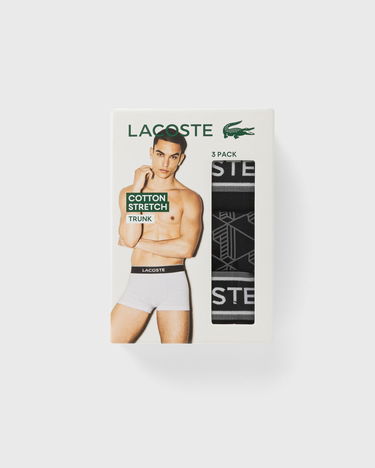 Боксери Lacoste Pack of 3 Patterned and Plain Elastic Waistband Trunks чорний | 5H4970-031, 1