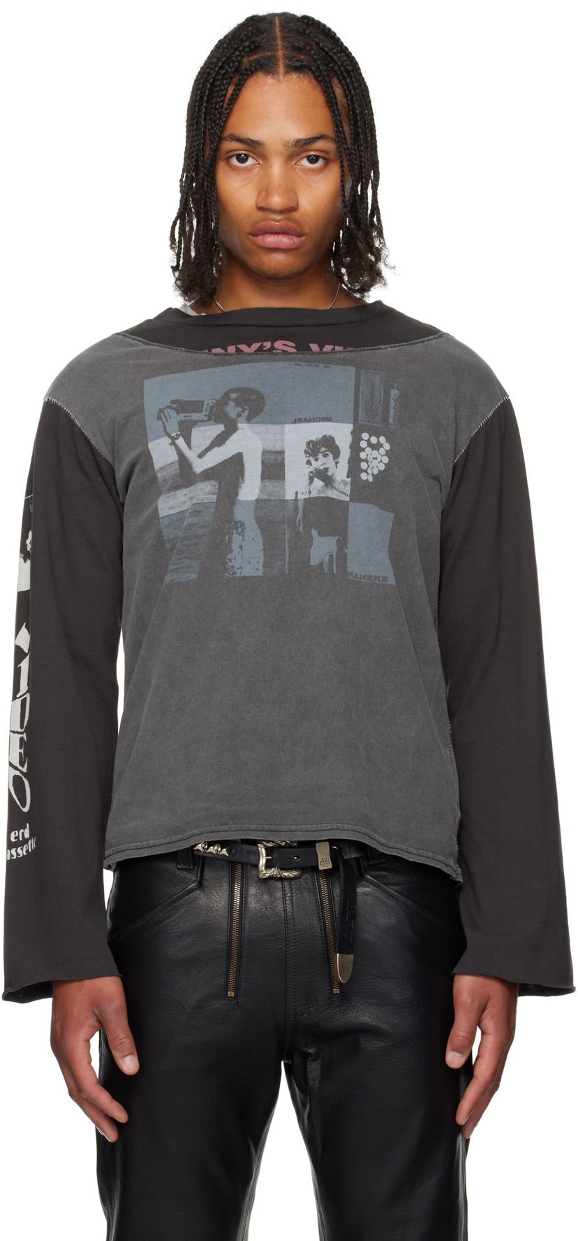 Футболка Enfants Riches Déprimés Enfants Riches Déprimés Benny's Video Assemblage Long Sleeve T-Shirt Сірий | 010-851