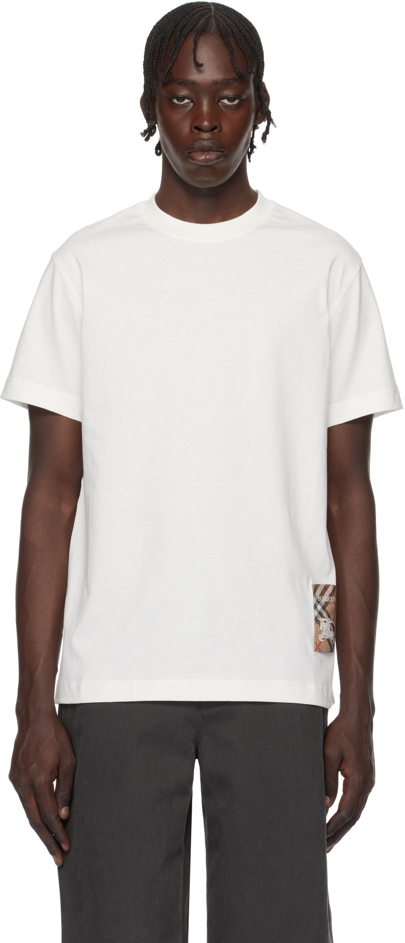 Футболка Burberry Cotton T-Shirt With Patch білий | 8102254